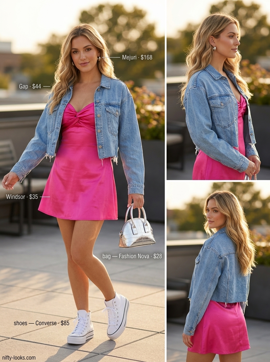 Playful mini skirt and corset top outfit, not a summer belted dress for women 2026. Avoid this for a polished look.