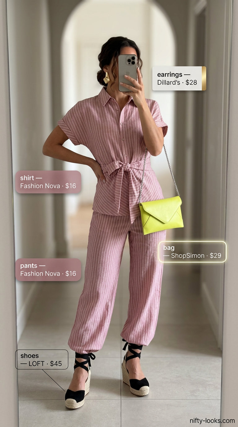 Coral midi dress with black espadrilles for Italian Riviera summer outfits for women 2026. Evening dining.