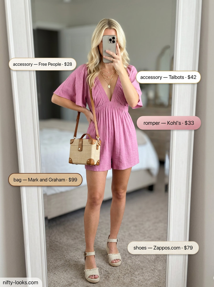 Blush pink linen romper outfit for women 2026, ideal for weekend brunch and spring gatherings. Feminine and sweet.