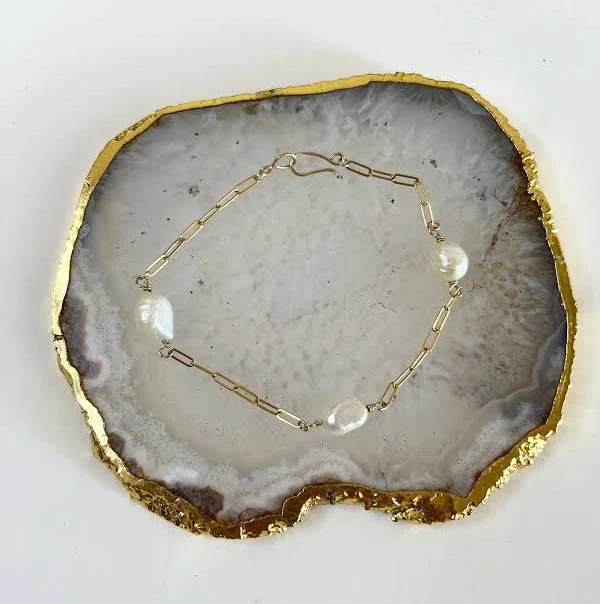 accessory 14K Gold Filled Freshwater Pearl Bracelet Etsy - Seller $25.95