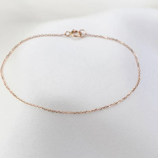 accessory 14K Rose Gold Dainty Chain Bracelet Etsy - SashJewelry $99