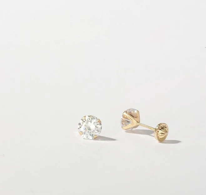 accessory 14K Solid Gold Minimalist Dainty Stud Earrings Etsy - GlamourJewelryHouse $14.7