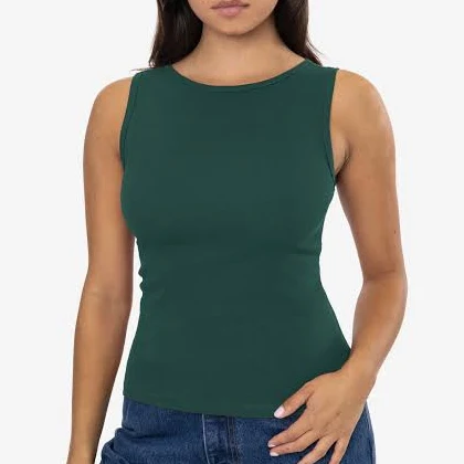 top 43045 Baby Rib Sleeveless Boatneck Top Los Angeles Apparel $26