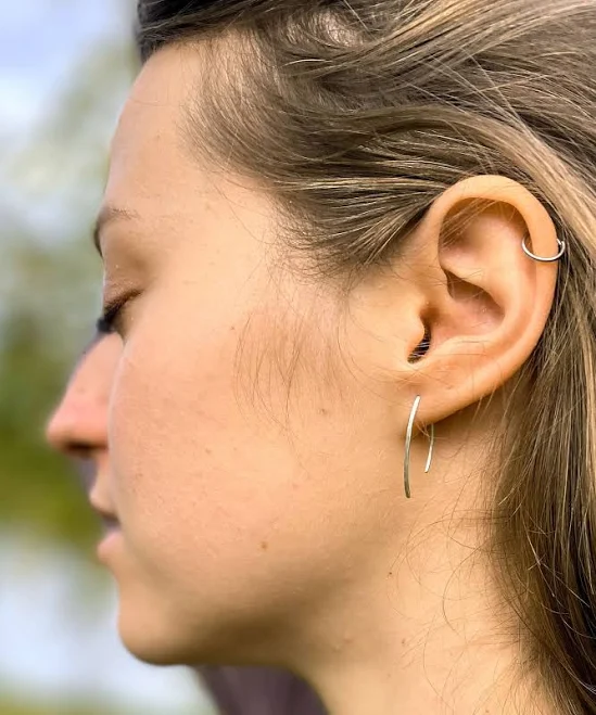 accessory 925 Silver Minimal Hoop Earrings Etsy - Seller $26.9