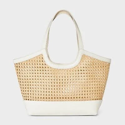bag A New Day Natural Straw Caning Tote Bag Target $40