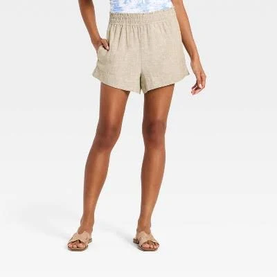 bottom A New Day Women's Linen Pull-On Shorts Target $22