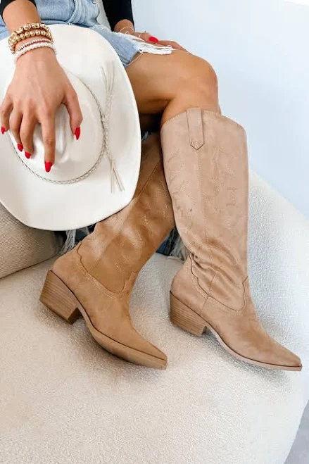 shoes A Wild Ride Women's Faux Suede Western Boots NanaMacs $46.99