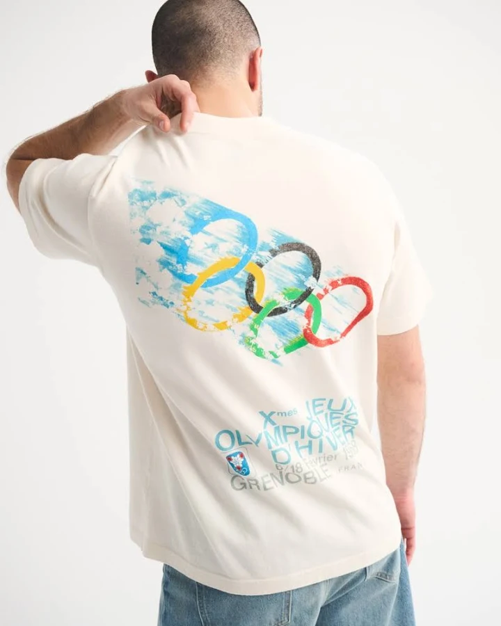 top Abercrombie & Fitch Men's Olympics Vintage-Inspired Graphic Tee Abercrombie & Fitch $34.99
