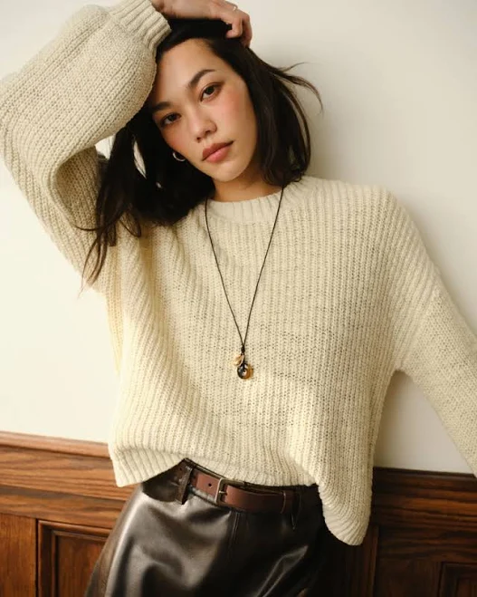 top Abercrombie & Fitch Women's Cotton Textural Crew Sweater Abercrombie & Fitch $75