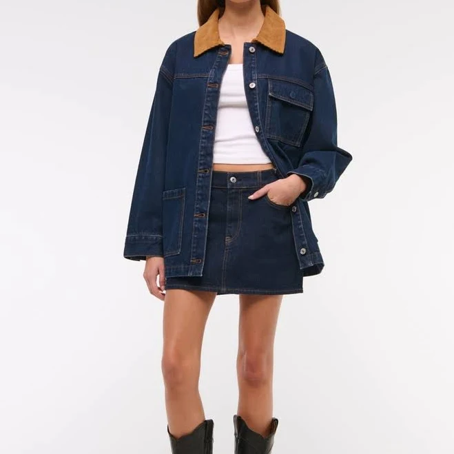 skirt Abercrombie & Fitch Women's Mid Rise Denim Mini Skirt Abercrombie & Fitch $24.97