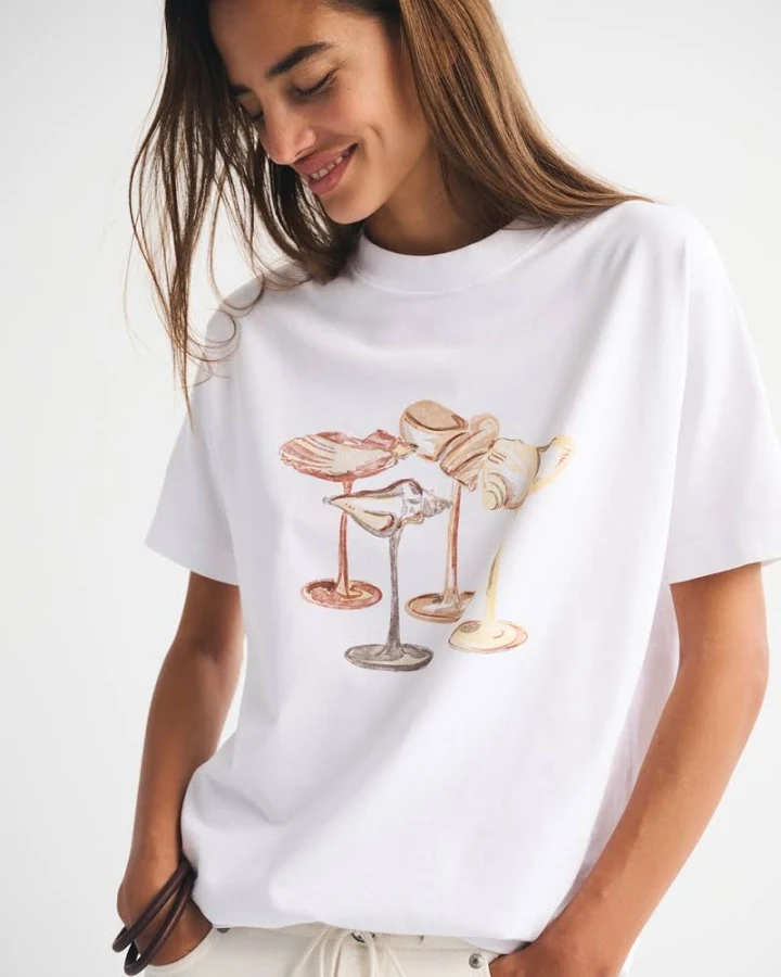 top Abercrombie & Fitch Women's Oversized Coastal Drinks Graphic Tee Abercrombie & Fitch $35
