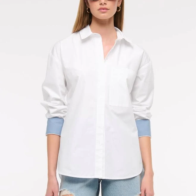 oversized shirt Abercrombie & Fitch Women's Oversized Poplin Shirt Abercrombie & Fitch $60