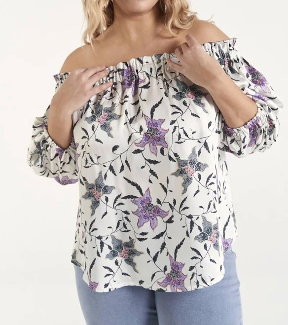 top Adora Off Shoulder Floral Print Top The Salt $23.54