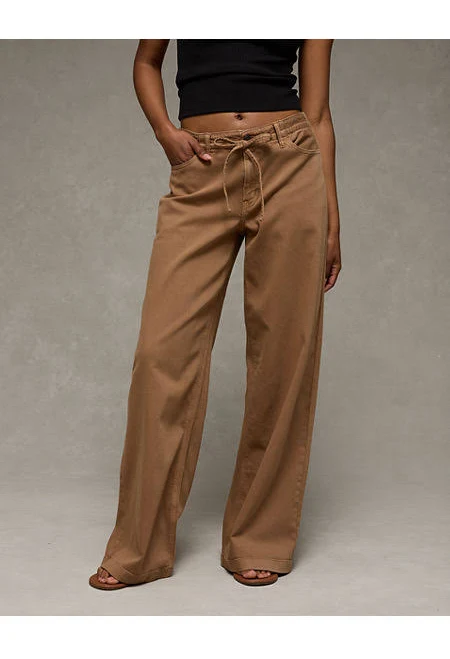 wide leg pants AE Dreamy Drape Stretch Low-Rise Ultra Wide-Leg Pants American Eagle Outfitters $24.99