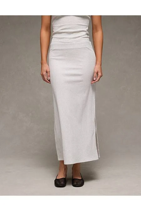 maxi skirt AE Women's High-Waisted Ribbed Knit Maxi Skirt American Eagle Outfitters $14.98