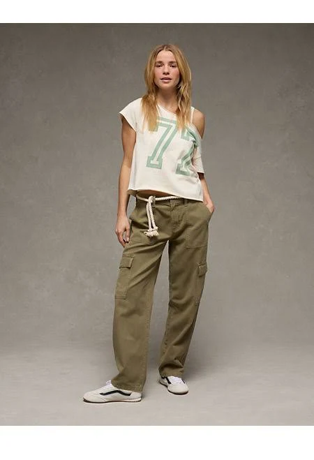 trousers AE Women's Low-Rise Baggy Cargo Pants American Eagle Outfitters $24.99