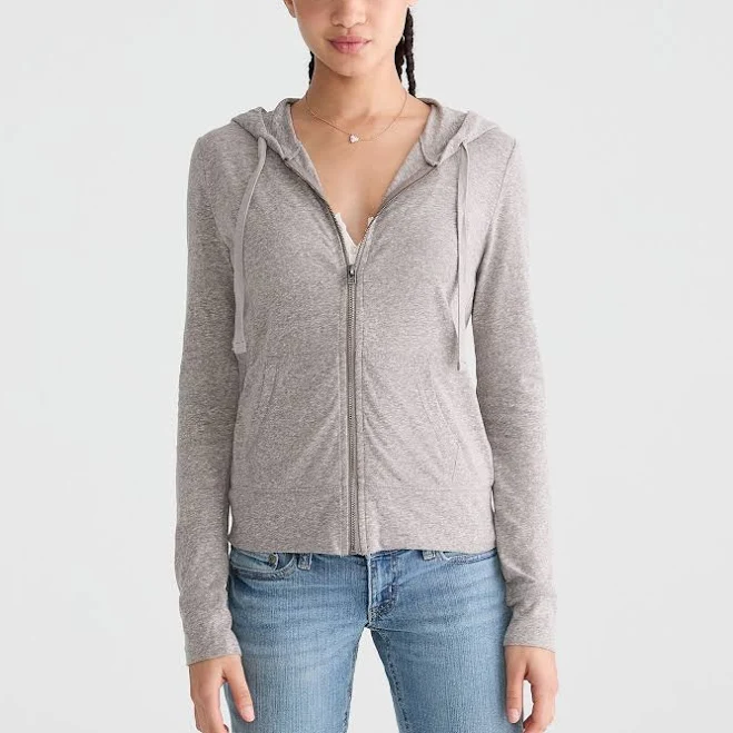 outerwear Aeropostale Women's Lightweight Full-Zip Cotton Hoodie Aeropostale.com $19.75