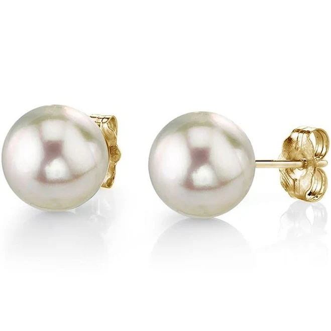 accessory Akoya Round Pearl Stud Earrings The Pearl Source $196