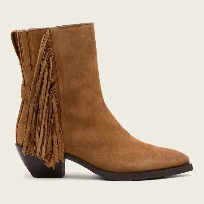 shoes Allsaints Women's Bazely Suede Fringe Ankle Boots ASOS $418