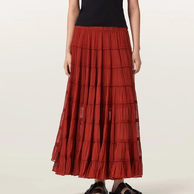 skirt Allsaints Women's Eva Tiered Maxi Skirt ALLSAINTS $188