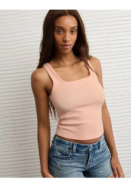 top American Eagle AE Main Squeeze Square Neck Tank Top Women's American Eagle Outfitters $14.96
