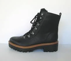 shoes American Eagle Womens Black Vegan Leather Chunky Lace Up Lug Sole Boots 6 M eBay $34.99