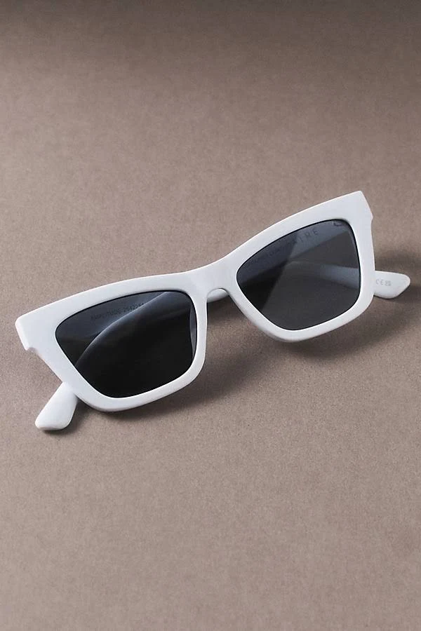 accessory AMPLITUDE Cat-Eye Sunglasses by Le Specs in White at Anthropologie Anthropologie $49