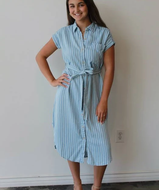dress AndyLiz Saylor's Striped Button Down Belted Midi Dress AndyLiz $45