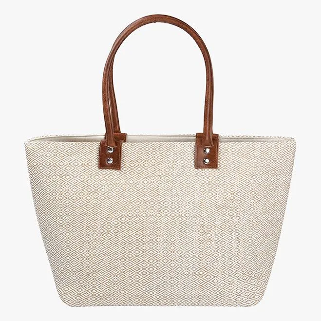 bag Angelica SM Straw Tote with Vegan Leather Handles Jen & Co. $29.25