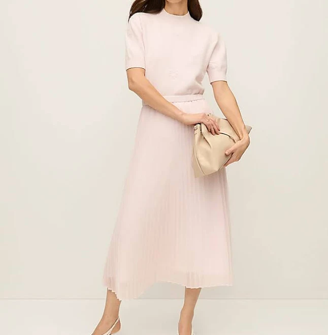 skirt Ann Taylor Women's Pleated Chiffon Midi Skirt Ann Taylor $89.4