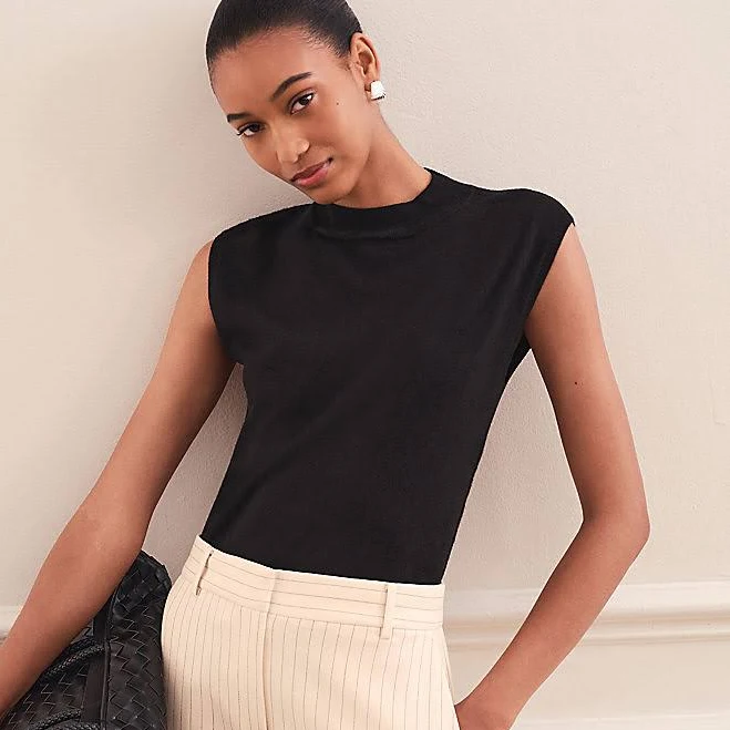 top Ann Taylor Women's Refined Mock Neck Shell Top Ann Taylor $45.15