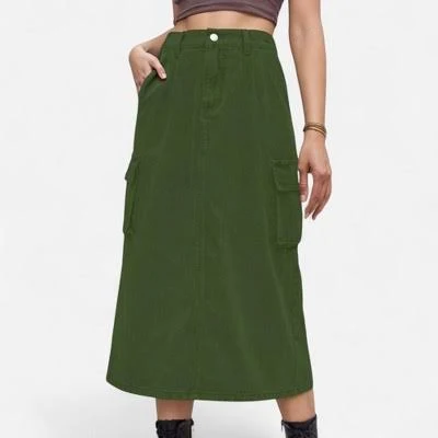 bottoms Anna-Kaci Women's Utility Midi Skirt with Side Cargo Pockets Target $45.6