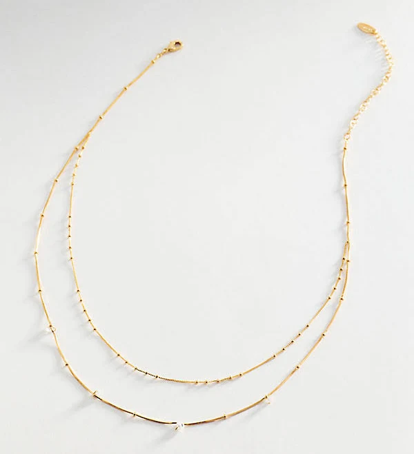 accessory Anthropologie Delicate Layered Crystal Necklace Anthropologie $52