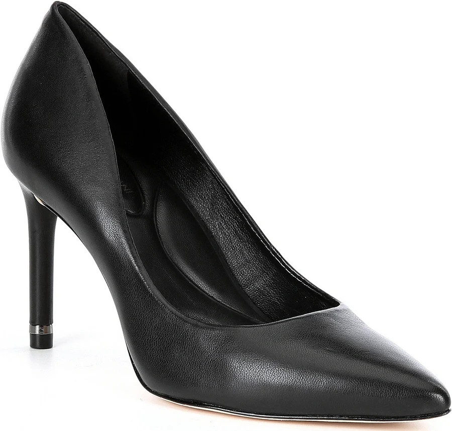 shoes Antonio Melani Shoes Antonio Melani Kara Black Leather Pointed Toe Pumps Womens Dillard's $119.99