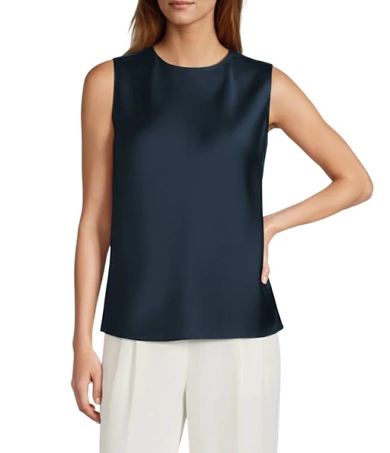 top Antonio Melani Women's Wakefield Satin Crew Neckline Sleeveless Blouse Dillard's $119