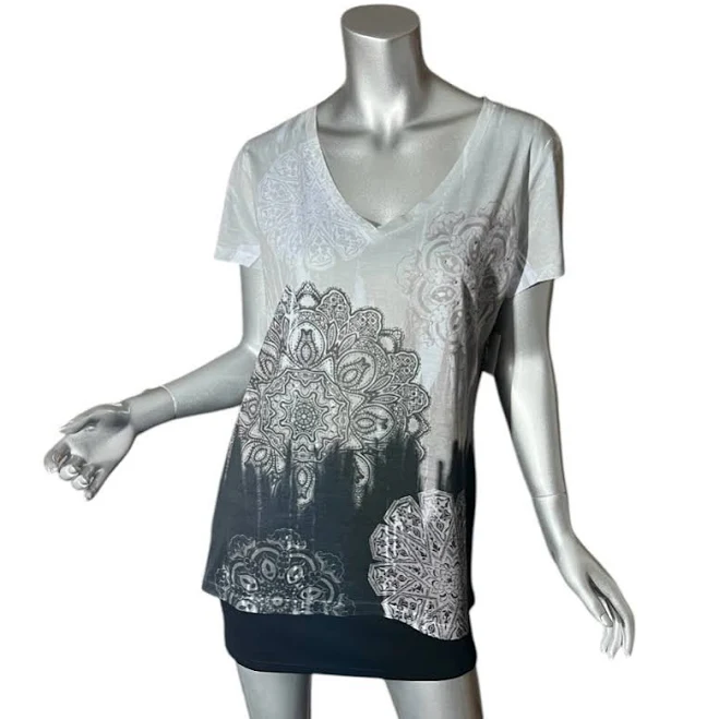 t-shirt Appropriate Behavior Women's V Neck Mandala Graphic Print Tee Poshmark $15