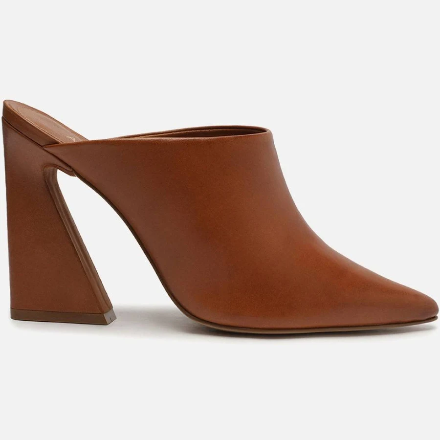 shoes Arezzo Women's Avery Sculpted Heel Leather Mules Arezzo USA $54.5