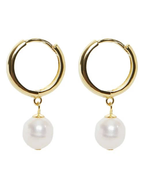 accessory Argento Vivo Sterling Silver Women's Freshwater Pearl Drop Huggie Hoop Earrings Nordstrom $58