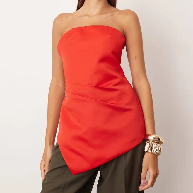 tube top ARRANGE Structured Satin Bandeau Top ASOS $59.6