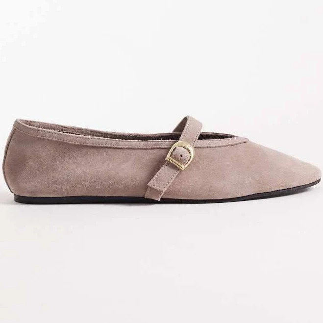 shoes ASOS Design Lively Premium Suede Mary Jane Ballet Flats ASOS $64.99