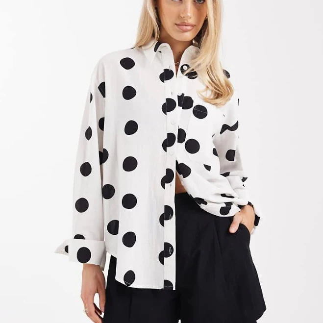 top ASOS Oversized Linen Look Shirt ASOS $49.99