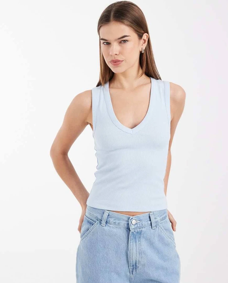 top ASOS Ribbed V-Neck Tank Top ASOS $12.99