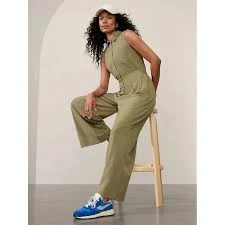 jumpsuit Athleta Brooklyn Heights Wide Leg Sleeveless Utility Jumpsuit Olive Green Sz 10 eBay $59