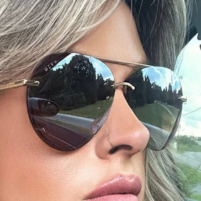 accessory Aviator Sunglasses - Gold Frame - Gold Lens - Lenox By DIFF Eyewear DIFF Eyewear $128