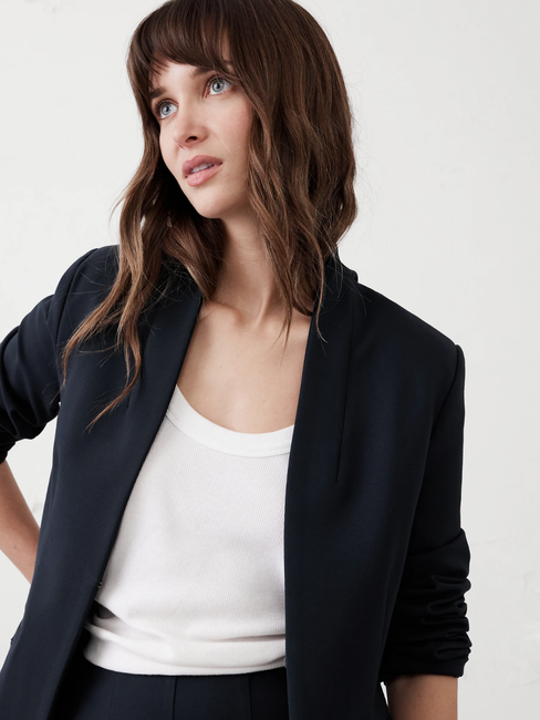 outerwear Banana Republic Ponte Collarless Blazer Color: Black Size: Large NEW eBay $59.99