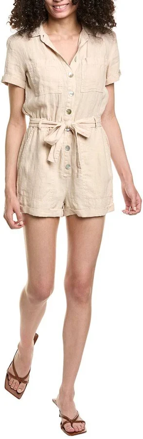 romper Bella Dahl Women's Linen Utility Romper Rolled Hem ShopSimon $49.98