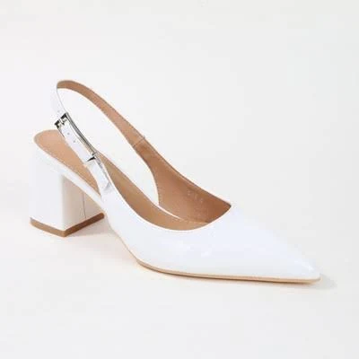 shoes BERNESS Women's Cai Patent Block Heel Slingback Pumps Target $39.99