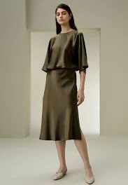 skirt Bias-cut Silk Midi Skirt lilysilk.com $153