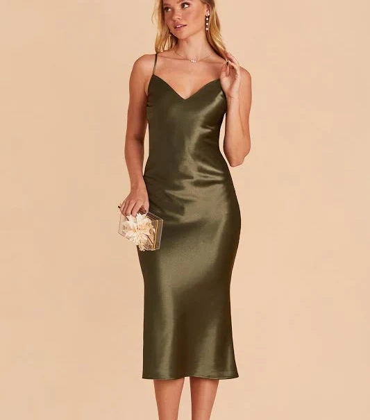dress Birdy Grey Lauren Satin Midi Bridesmaid Dress Birdy Grey $99