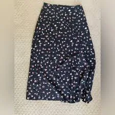 skirt Black Floral Midi skirt with thigh length slit Poshmark $8